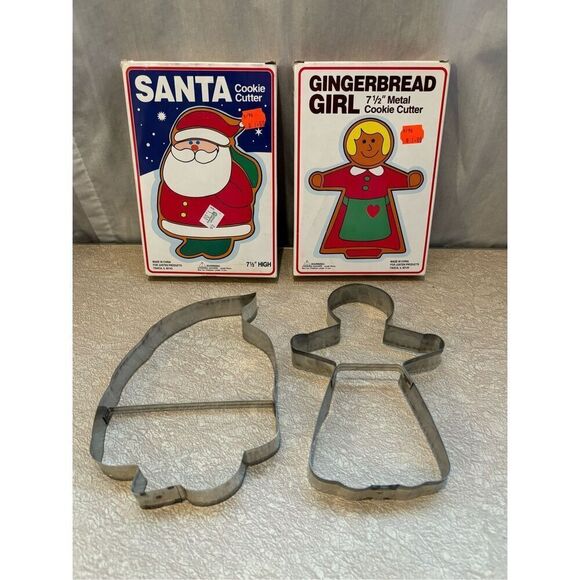 Christmas Cookie Cutters-Mr & Mrs CLAUSE-7” in Box VINTAGE EUC Large - Picture 1 of 5